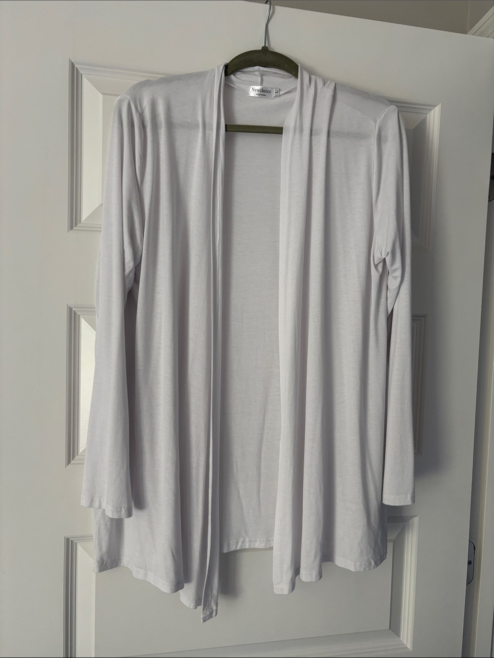 White Open Front Lightweight Cardigan